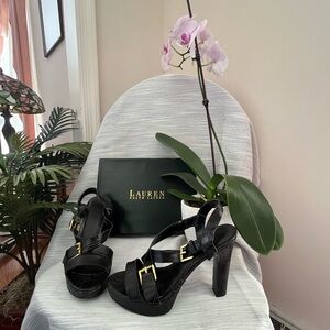 Lauren Ralph Lauren Black Heeled Sandals- Sz 8
